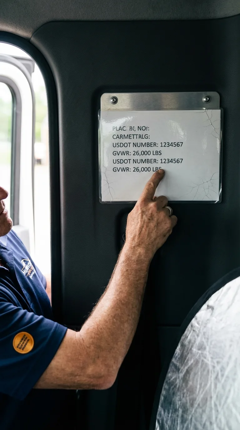 USDOT licensing placard verification in Hawley